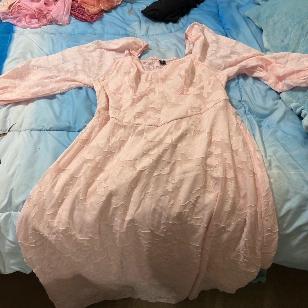 SHEIN Light Pink Long Sleeve Dress